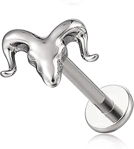limerencia 18G Titan Tragus Piercing, 2 Stück Medizinische Lippenpiercing Labret Stecker