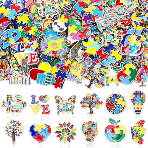 SANNIX 110Pcs Autism Awareness Pin, Assorted Autism Awareness Lapel Pins