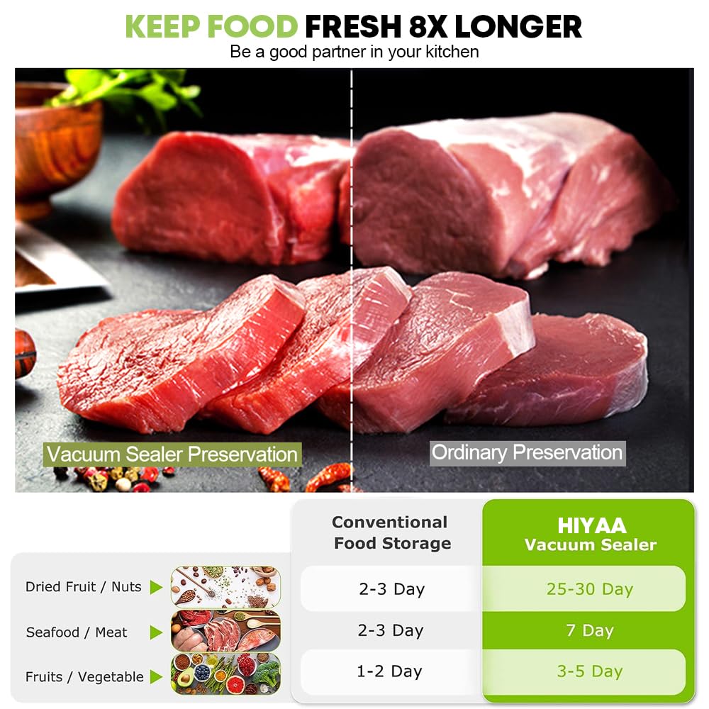 Macchina per sottovuoto per alimenti per cottura sous vide, opzioni facili 5 in 1, per conservare gli alimenti con sacchetti sottovuoto, colore nero