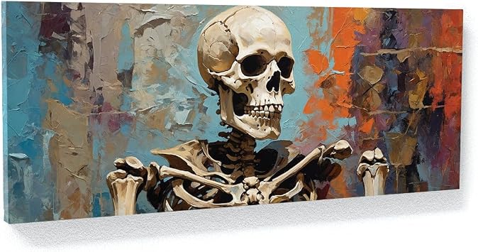 Sense Canvas Skeleton Eternal Threads 62 Canvas Art - Home Decor Wall Art Print Poster Painting Large 40x16 / 0.75"