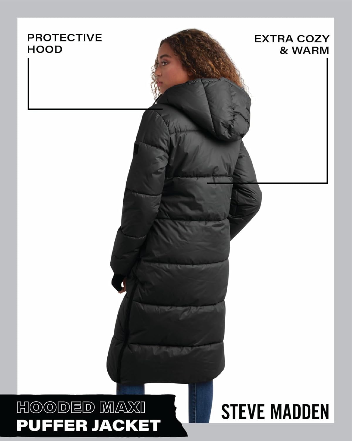 Steve Madden Womens Long Puffer Jacket - Heavyweight Insulated Fall Maxi Winter Coats for Women Long Length Bubble Parka - Image 7