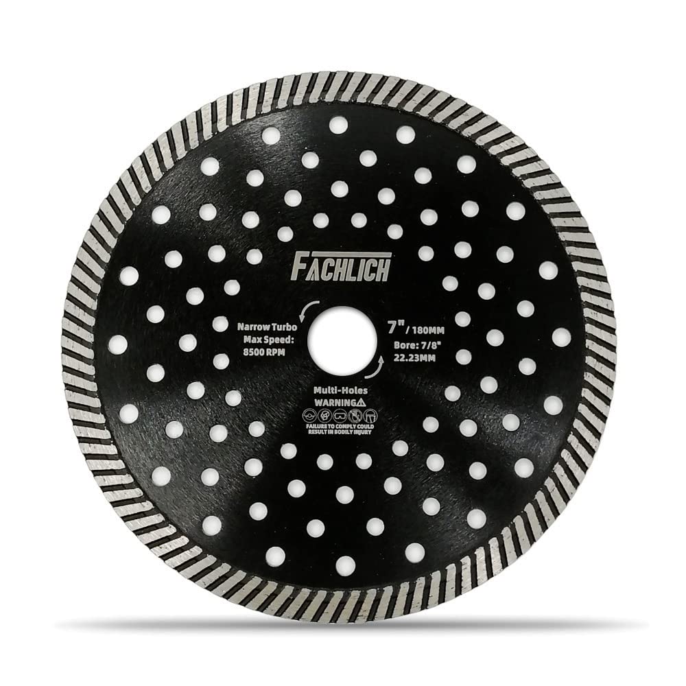 7" Diamond Blades 180mm Premium Turbo Continuous Rim for Stone Granite Marble