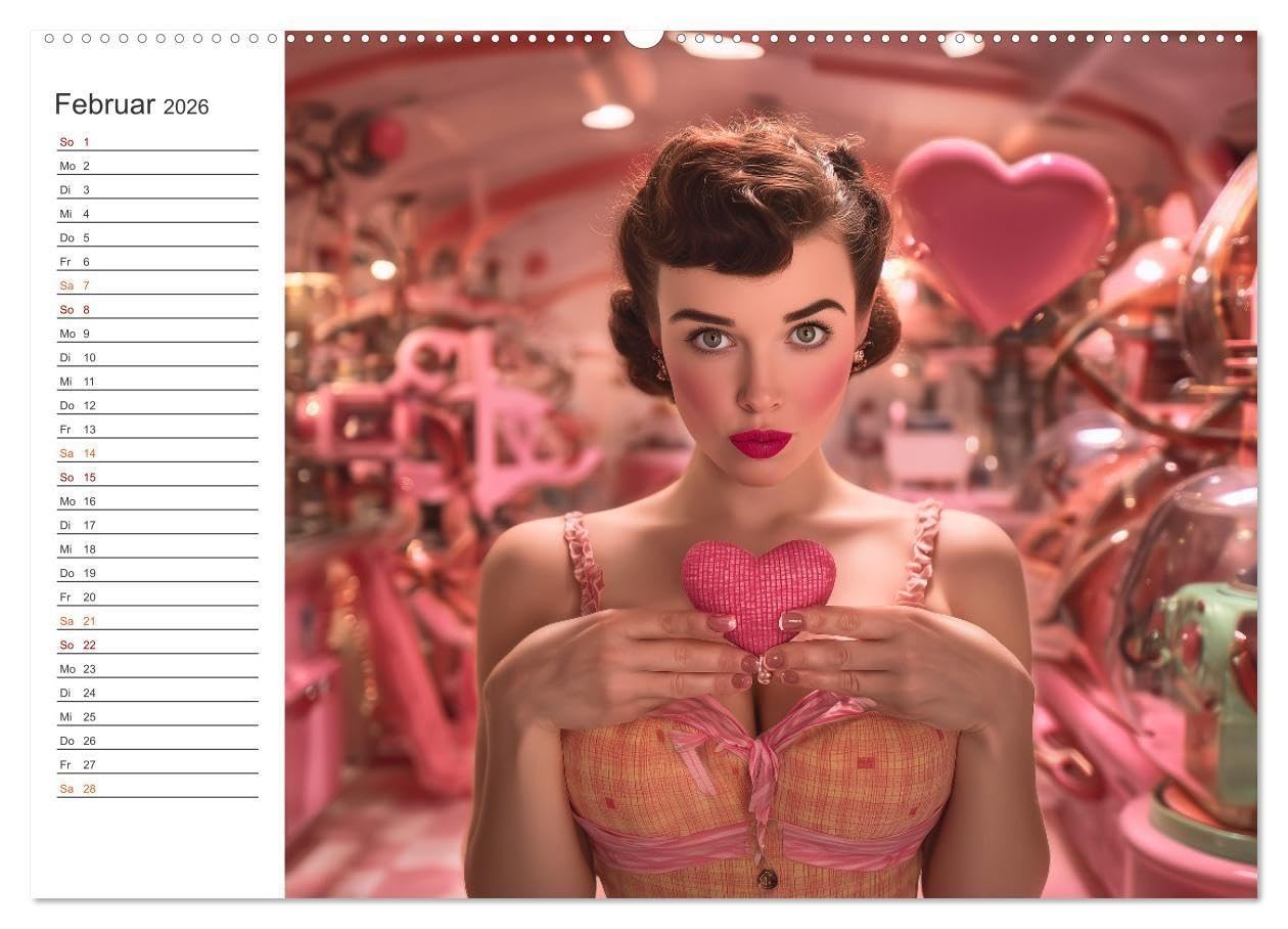 Pin-up Power 2025 (hochwertiger Premium Wandkalender 2026 DIN A2 quer), Kunstdruck in Hochglanz: Dieser Retro-Pin-up-Kalender vereint den ... Motiven für jeden Monat. (CALVENDO Erotik)
