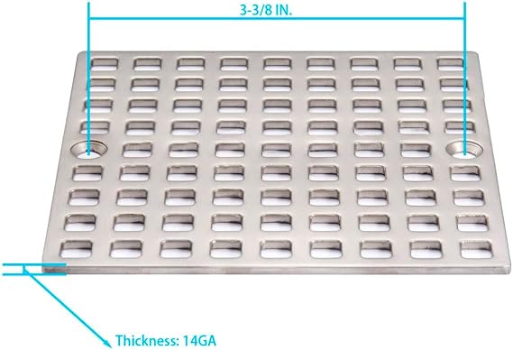 4 Shower Drain Cover Replacement Nickel Brushed, Shower Drain Grate Square Shower Drain Strainer Grid for Bathroom Floor