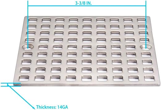 4 Shower Drain Cover Replacement Nickel Brushed, Shower Drain Grate Square Shower Drain Strainer Grid for Bathroom Floor