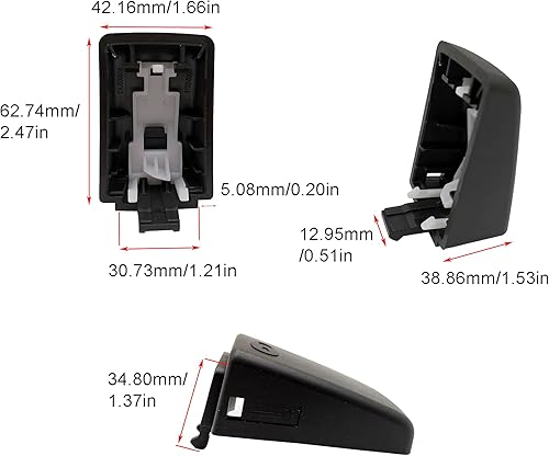 Miniatura 3 de Tapa para manija de puerta lateral del conductor del automóvil, cubierta de manija de puerta delantera izquierda, repuesto negro para Land Rover