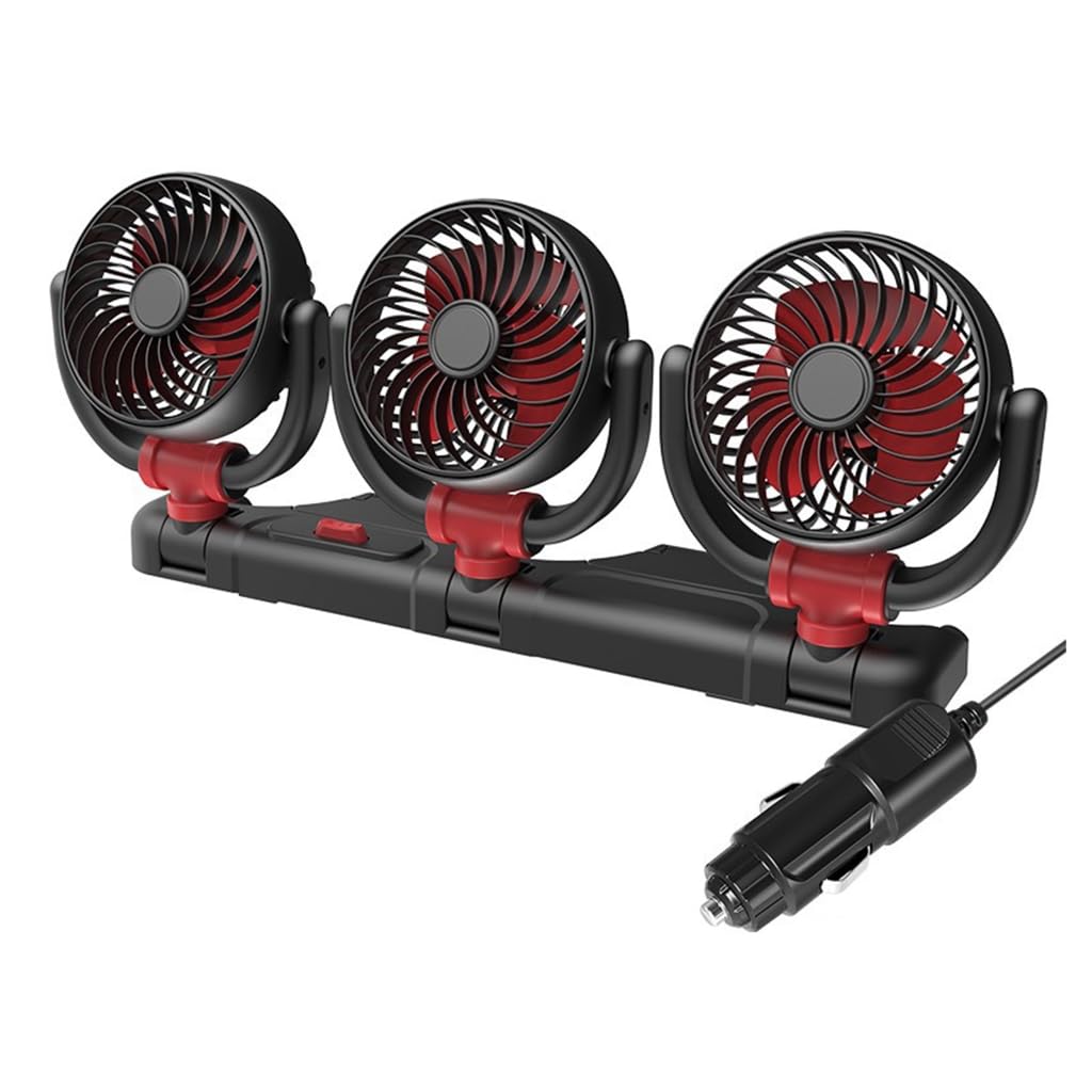 Ventilateur électrique à 3 têtes orientables avec réduction du bruit