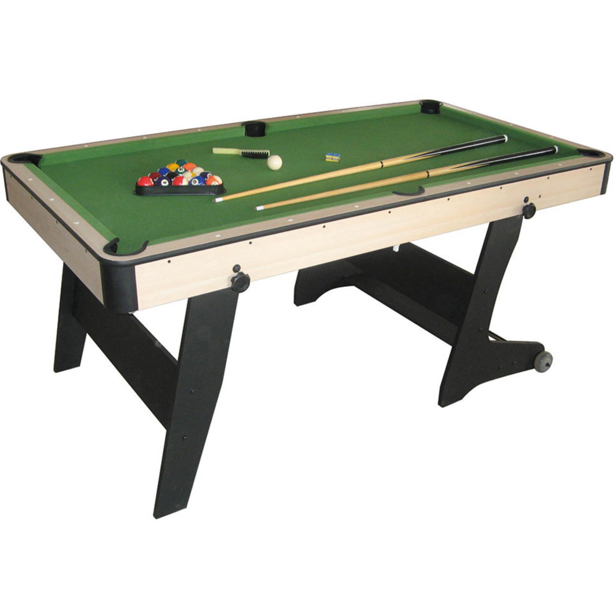 Mesa de Billar Plegable Manhattan - Incluye Todos los Accesorios y de Fácil Transporte – Ideal para Niños y Adultos, 152x76x79 cm