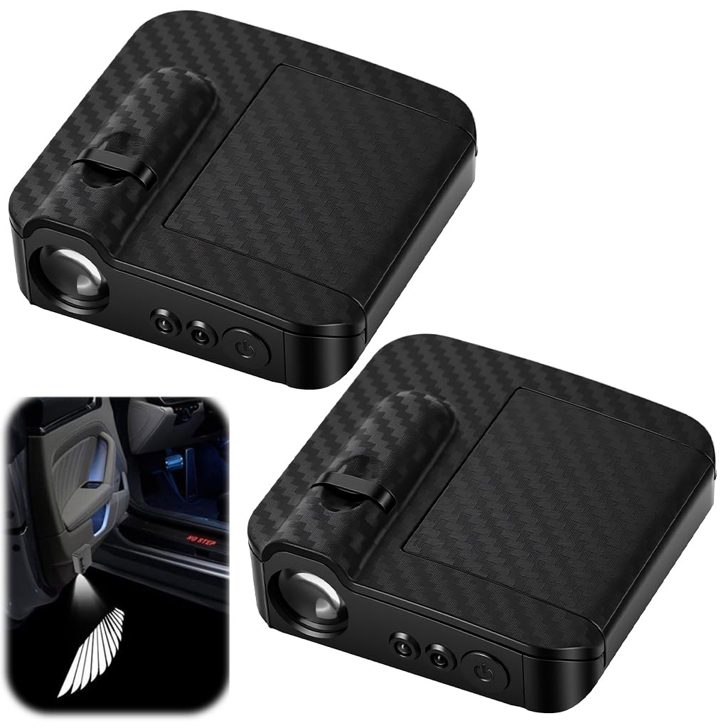 STHIRA® Generic Car Door LED Projector Light for Angels Wing Pattern Auto Sensor Battery Powered Self Adhesive Welcome Light Kit 2Pcs Compatible with Vehicle Door Entry Lighting System Accessory Set-image-39