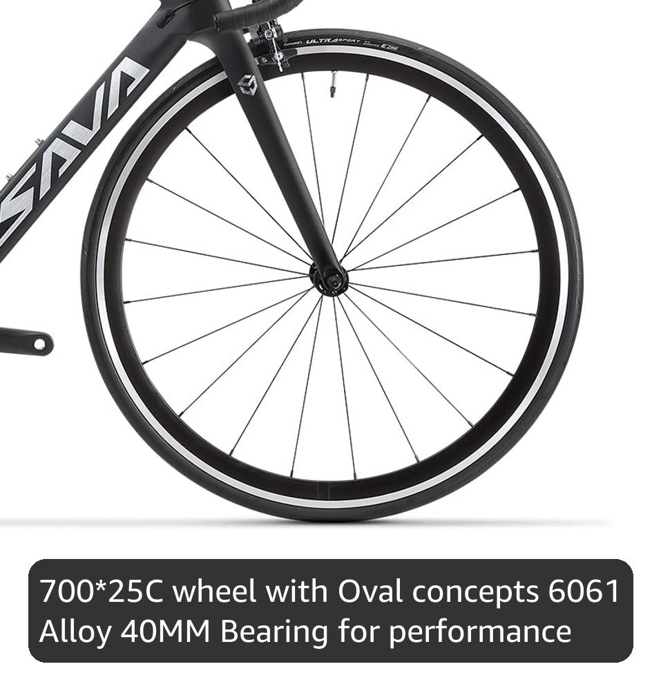 SAVADECK Carbon Road Bike with Shimano SORA R3000 18 Speed Derailleur System,Racing Bicycle with Carbon Fiber Frame Carbon Fork and Double V Brake for Adult