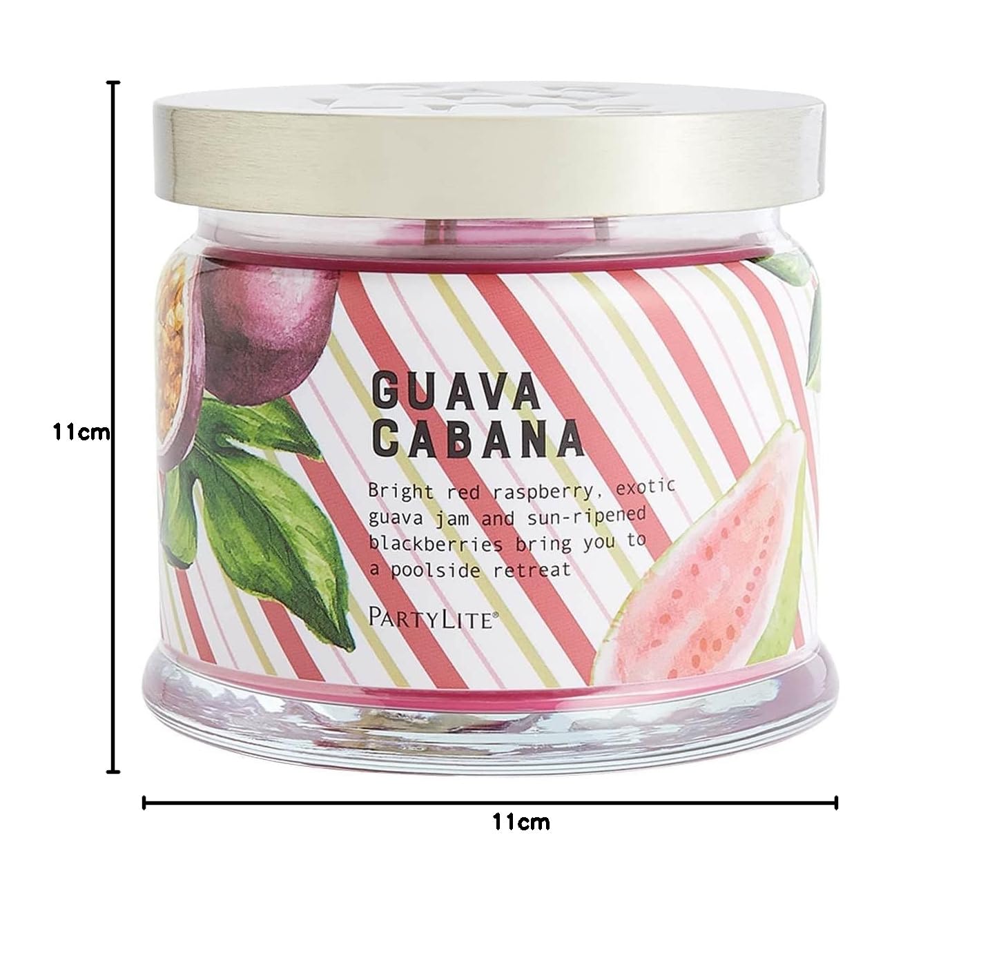 Guava Cabana Partylite Kerzenglas mit 3 Dochten