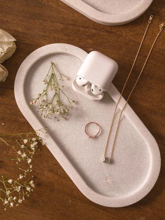 Image of MBSC White Marble Serving, Venity Tray, Cheese Platter to Presenting Main Courses, Wines or Desserts, Pooja Thali, Pooja Tray