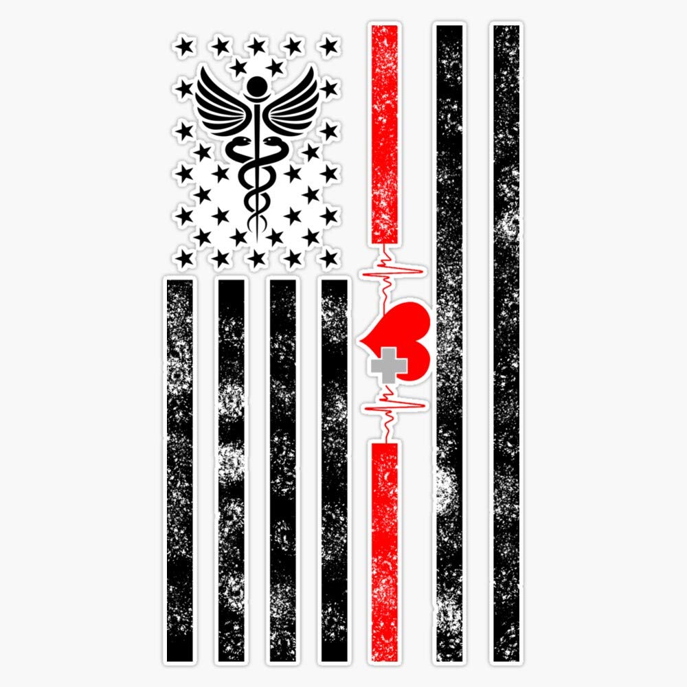Nurse American Flag Decal Vinyl Bumper Sticker 5