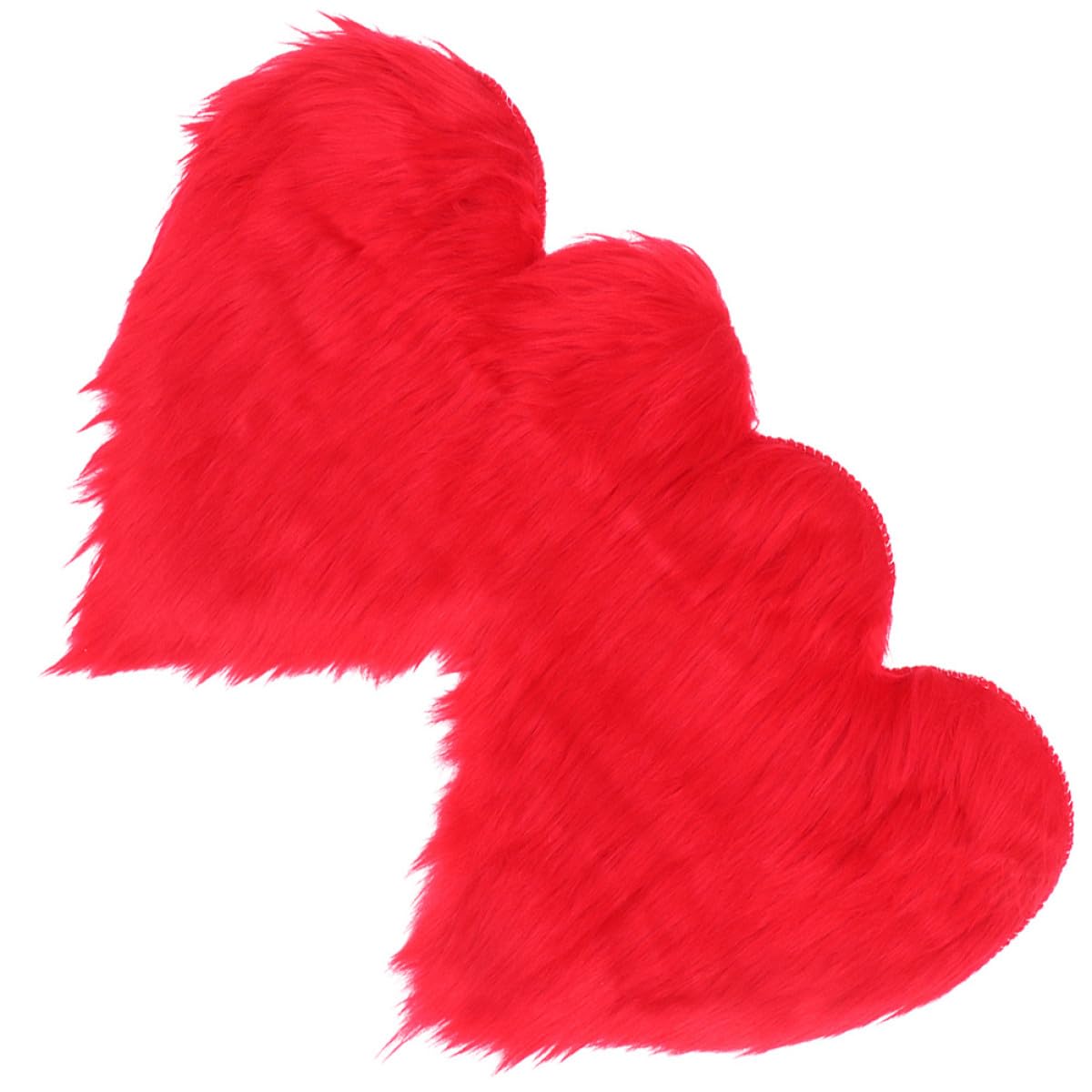 Tapis moelleux forme de cœur rouge antidérapant SHOWERORO en fibres acryliques
