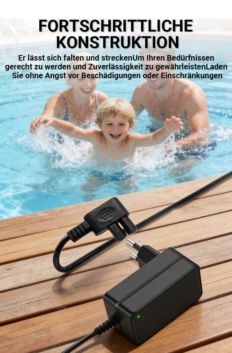 12,6V Ladegerät Kompatibel mit Aiper Scuba SE Poolroboter Poolsauger Akku Poolreiniger Ladekabel 1,8M Netzkabel DC-Adapter