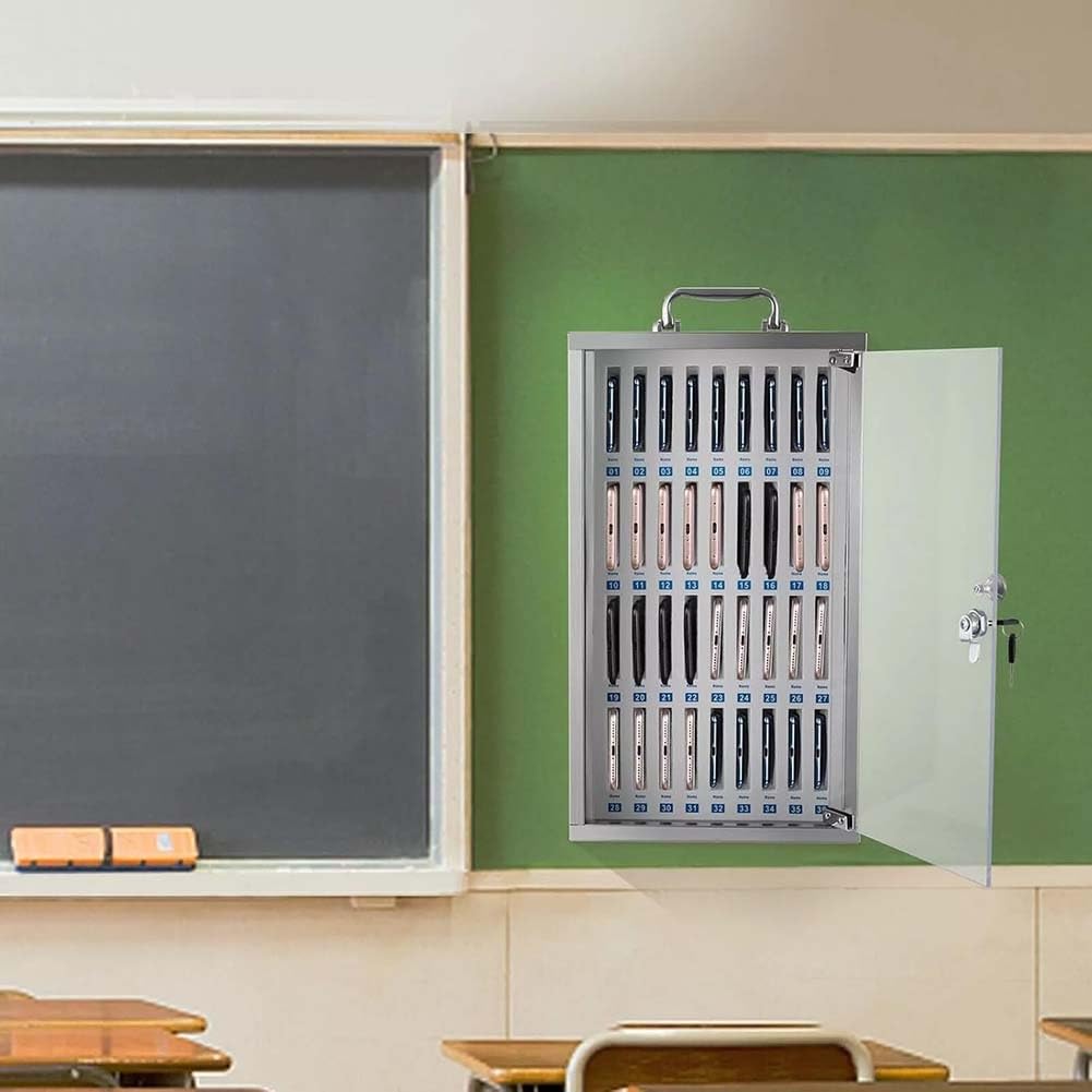 Armadietto fissato al muro del telefono cellulare della lega di alluminio con la serratura di sicurezza e la maniglia per i laboratori dell'ufficio dell'aula 24 Slot Gover