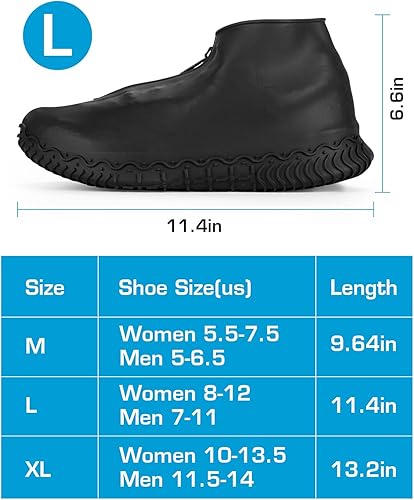 Miniatura 6 de Fundas de zapato impermeables para la lluvia, fundas antideslizantes de silicona para zapatos de hombre y mujer con cremallera