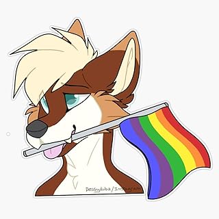 SMJ Designs MAGNET Furry Gay Sticker Vinyl Waterproof Rectangular Multicolor Modern Magnetic Sticker Decal 5" Metal