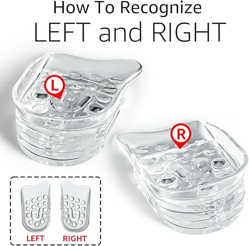 Miniatura 3 de Dr.Foot Plantillas ajustables de 5 capas de aumento de altura, insertos de cojín de talón de silicona para hombres y mujeres, insertos de elevación