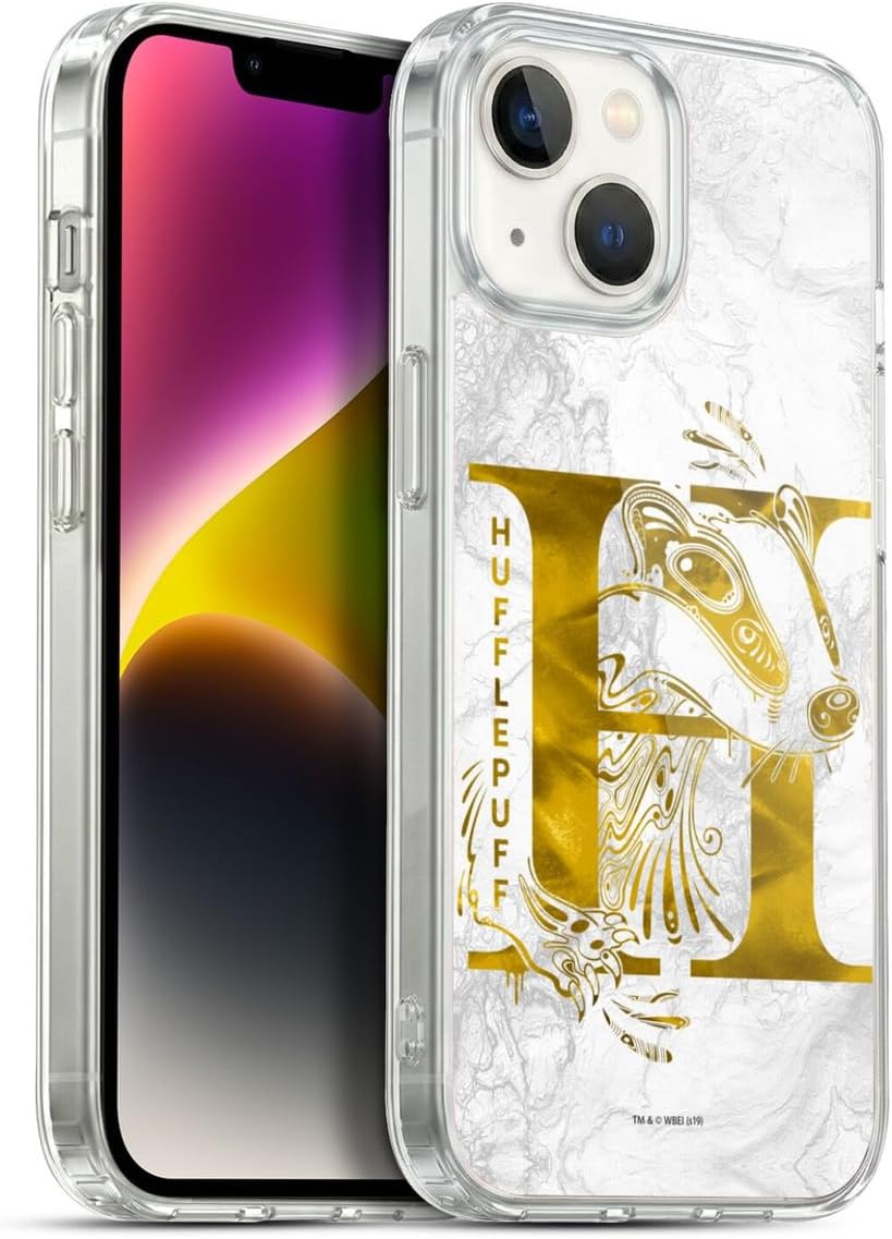 Head Case Designs Officially Licensed Harry Potter Hufflepuff Aguamenti Deathly Hallows IX Gel Case [Military Grade Protection] Compatible with Apple iPhone 14