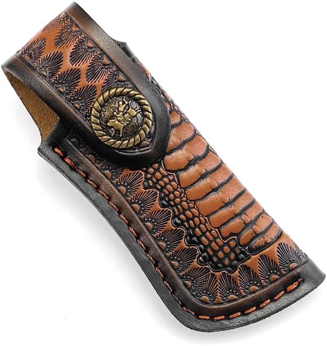 1PC Knife Sheath, Leather Protective Case with Belt Loop and Snap Closure Fits for Outdoor Search and Rescue