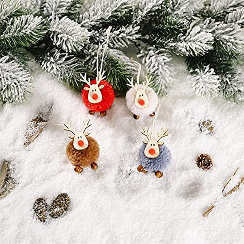 Uxzdx 4Pcs Felt Wooden Christmas Tree Decorations Hanging Pendant Craft Ornament Christmas Decorations (Color : A, Size #TOP5