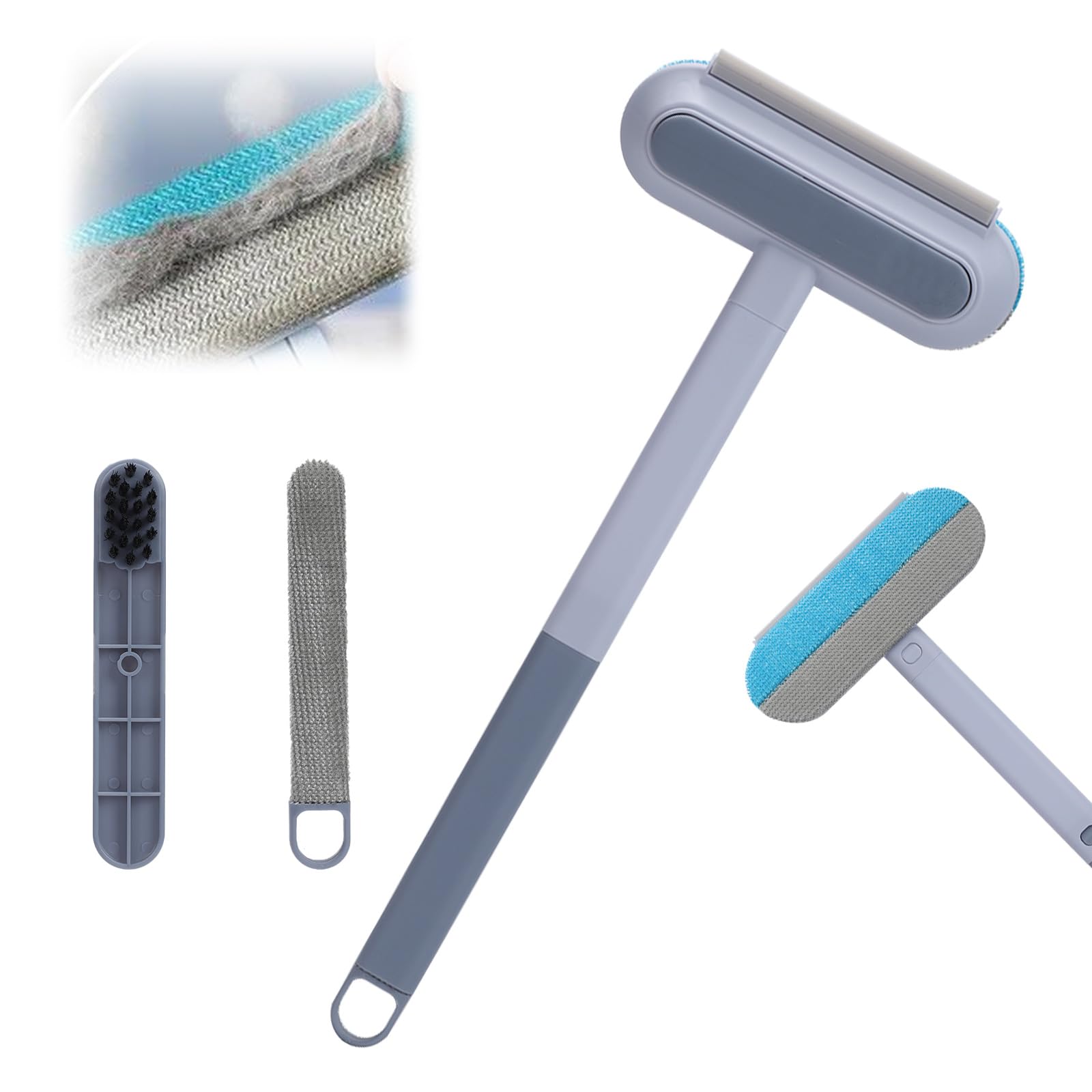 4 in 1 Pet Hair Remover for Carpet Sofa & Furniture - Dog & Cat Hair Remover Brush Tool, Blue