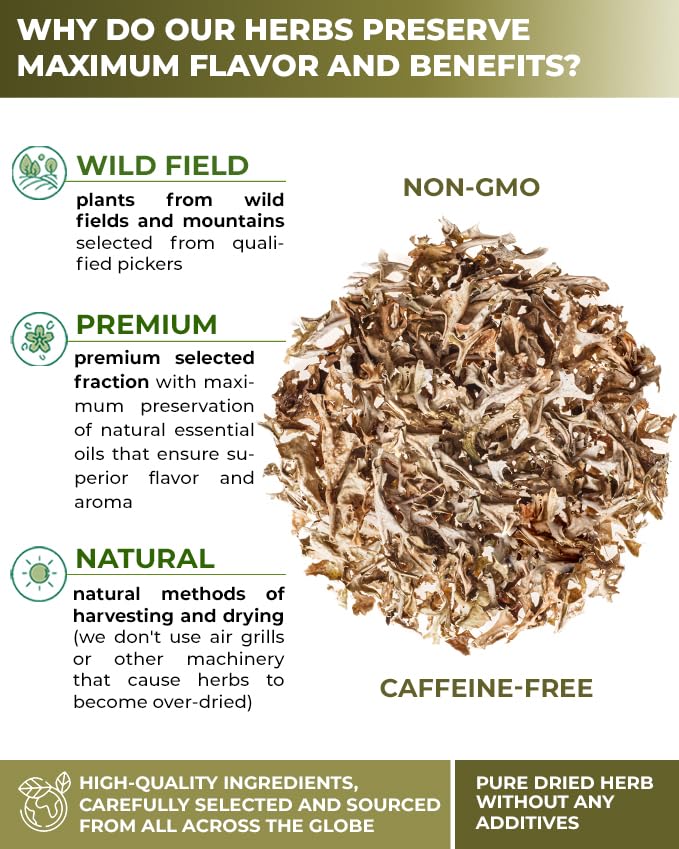 Image of 4 oz. Icelandic Moss Iceland Moss Herbal Tea (Cetraria Islandica) - 113g Herb Tea Liquen De Islandia