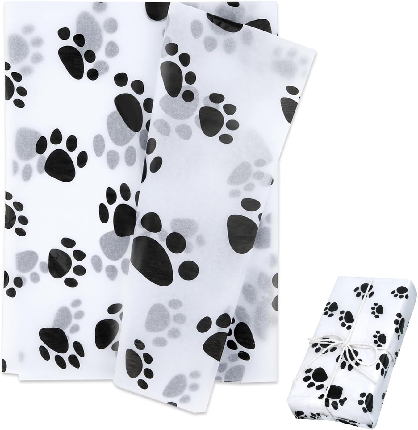 Dog Paw Tissue Paper, 30 Sheets Dog Wrapping Paper Cute
