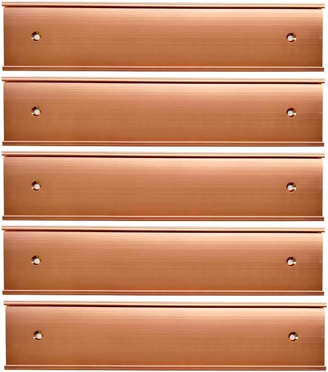Nameplate Holder Wall or Door 5 Pack Silver 2“ × 10” : Office Products