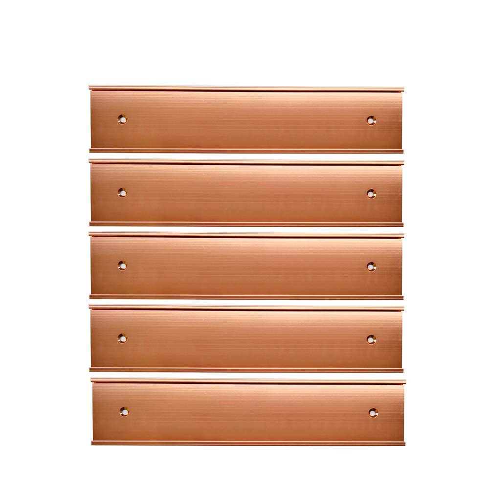 Nameplate Holder Wall or Door 5Pack (Rose Gold, 2“ × 10”)