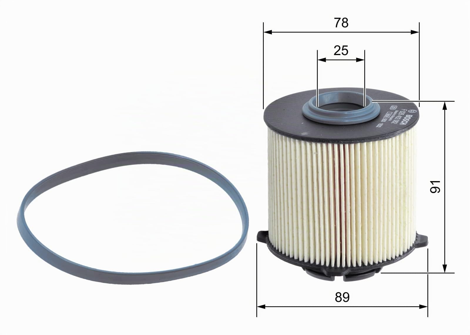 Bosch N2861 Filtre à Carburant Diesel - Sépare les Particules du Carburant - Protège le Système d'Injection