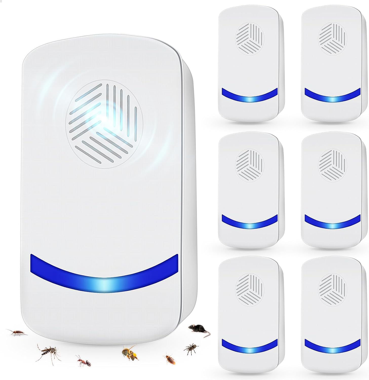 2026 Upgraded Ultrasonic Pest Repeller, Spider Repellent Indoor for Roach, Ant, Fly, Mosquito, Mice Rodent Control, Pest Repellent Ulectronic Plug-in for House Kitchen Garage Warehouse, 6 Pack