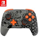 PDP REMATCH GLOW Wireless Nintendo Switch Pro Controller, Full Motion Controls – Licensed for Nintendo Switch. & Lite & OLED Model, Rechargeable Battery Power, Glow in the Dark: Blackout Bowser
