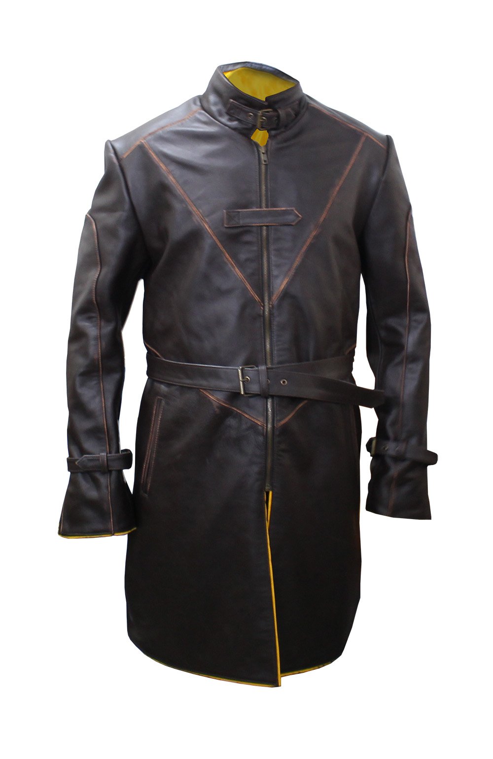 The Sparks Up Inc. L - Black - Genuine Leather - Watch Dogs Trench Coat