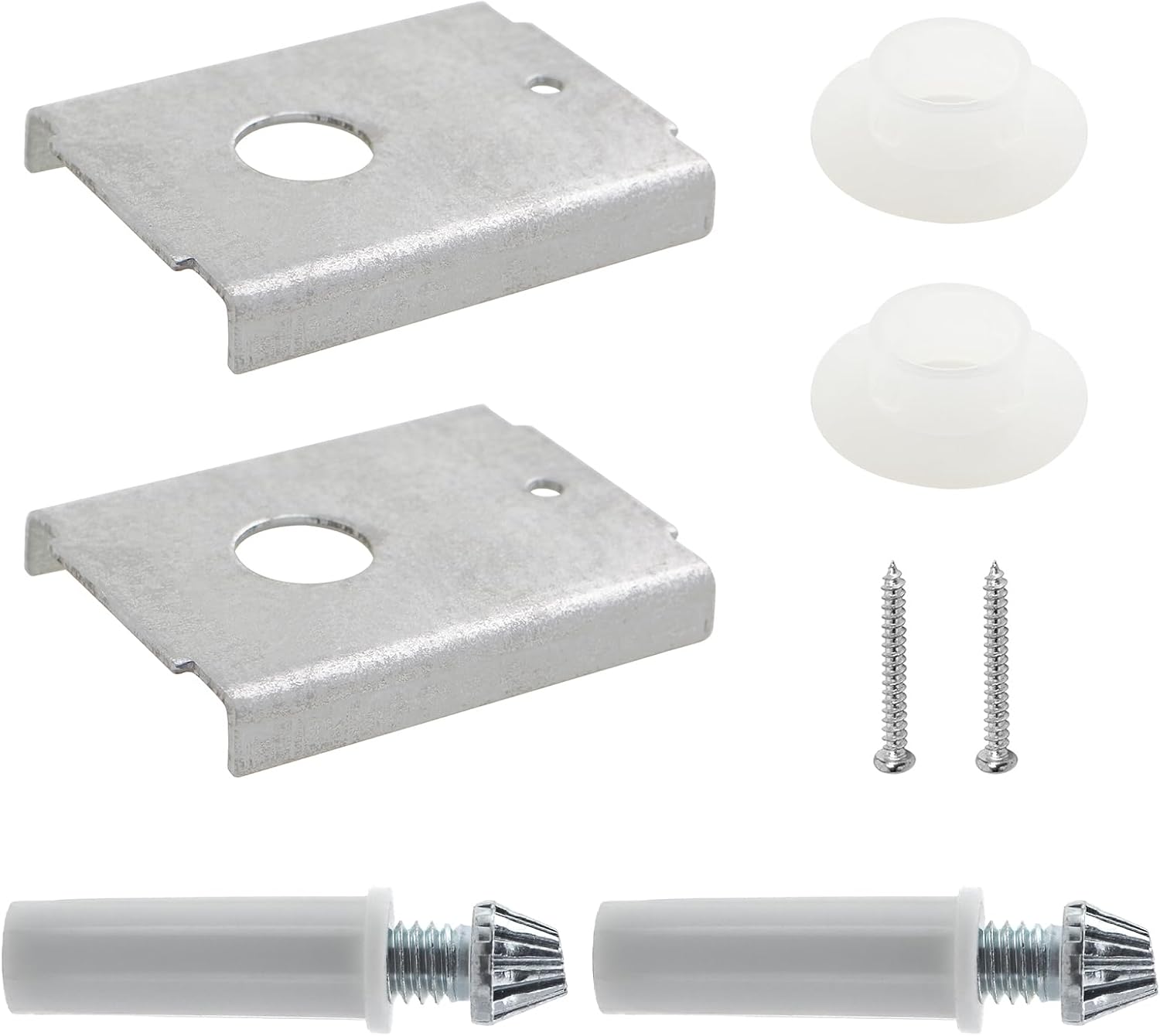 2PCS Double Folding Door Hardware Repair Kit Wardrobe Hardware Brackets with 1-7/8-inch and 7/16-inch Pivot Holes for Pocket Accordion Barn Doors Silver