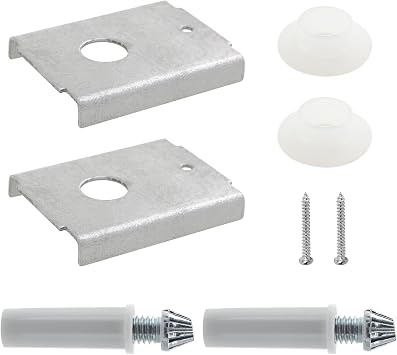 2PCS Double Folding Door Hardware Repair Kit Wardrobe Hardware Brackets with 1-7/8-inch and 7/16-inch Pivot Holes for Pocket Accordion Barn Doors Silver