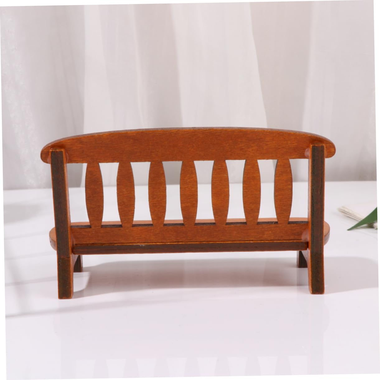 HEMOTON Miniatur Gartenbank Aus Holz - Feengarten Deko Für Puppenhaus & Diorama