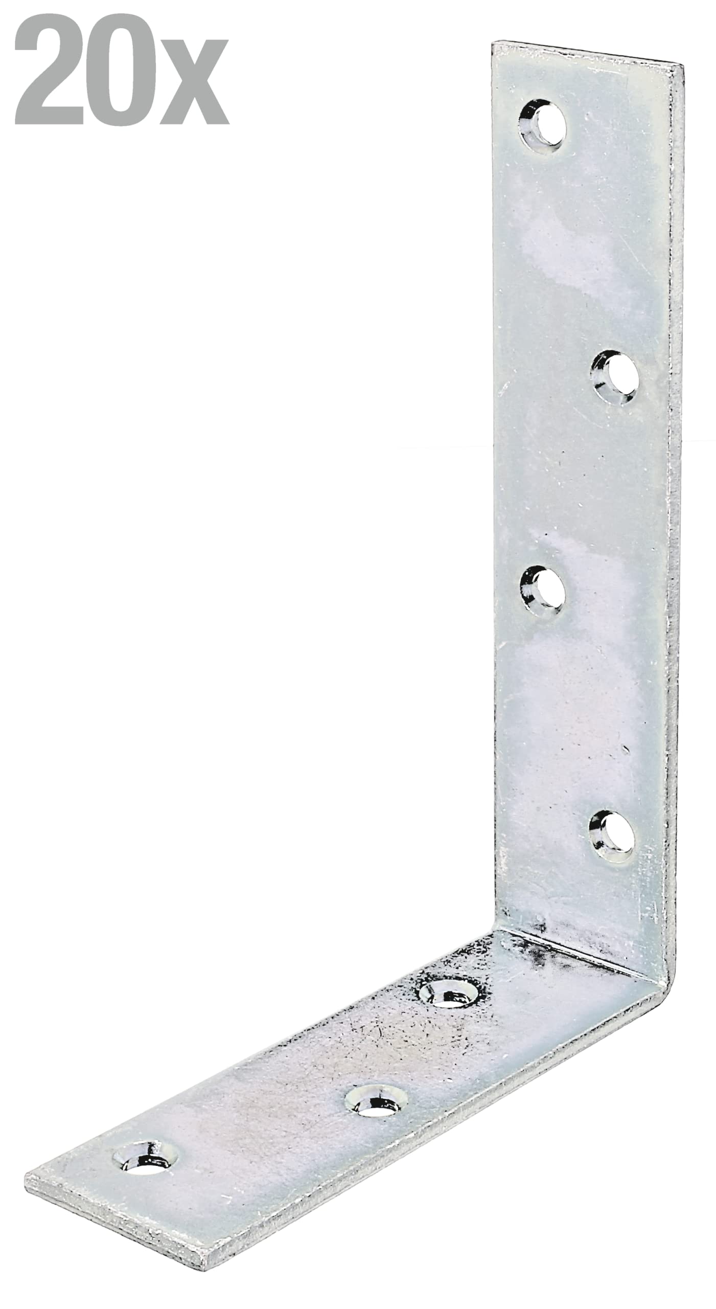 Alberts 848002 Équerre de poutre | électro-galvanisé, passivé à couche épaisse | 120 x 180 x 40 mm | kit de 20