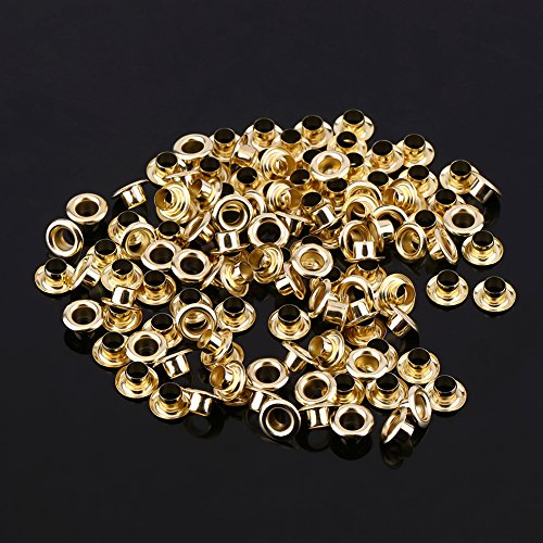 100 Sets Metal Eyelets Grommet Kit,5Mm Hole Grommets Eyelets For Canvas Clothes And Leather Diy Craft,2 Colors(Gold) #TOP1