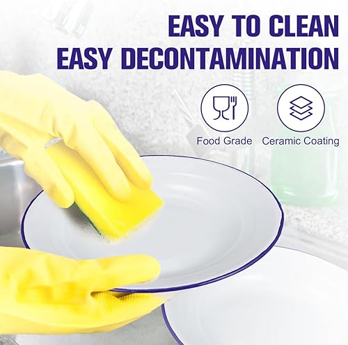 Miniatura 6 de DOITOOL Paquete de 4 platos esmaltados irrompibles de 6.3 pulgadas, bandejas de platos esmaltados para servir cena, cuencos retro para pasta,