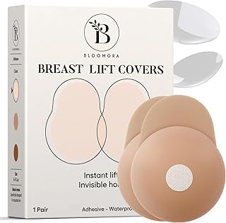 Nipple Covers for Women – Reusable Sticky Silicone Nipple Pasties with Travel Case – Seamless, Adhesive & Invisible