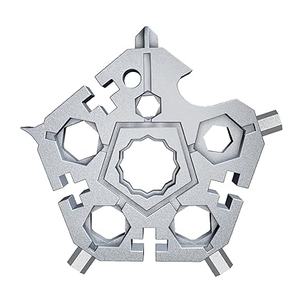 EXCLUZO 23 in 1 Snow-Flake Multi-Tool Pentagonal Snowflake Wrench Multitool Bottle Opener Screwdriver Kit Hand DIY Tool Adventure Tool for Outdoor Travel Camping
