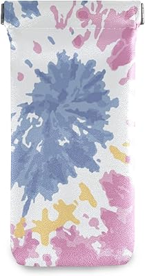 susiyo Tie Dye Colorful Glasses Case Portable Microfiber PU Leather Soft Sunglasses Bag Eyeglasses Pouch Holder Squeeze Top for Women Men