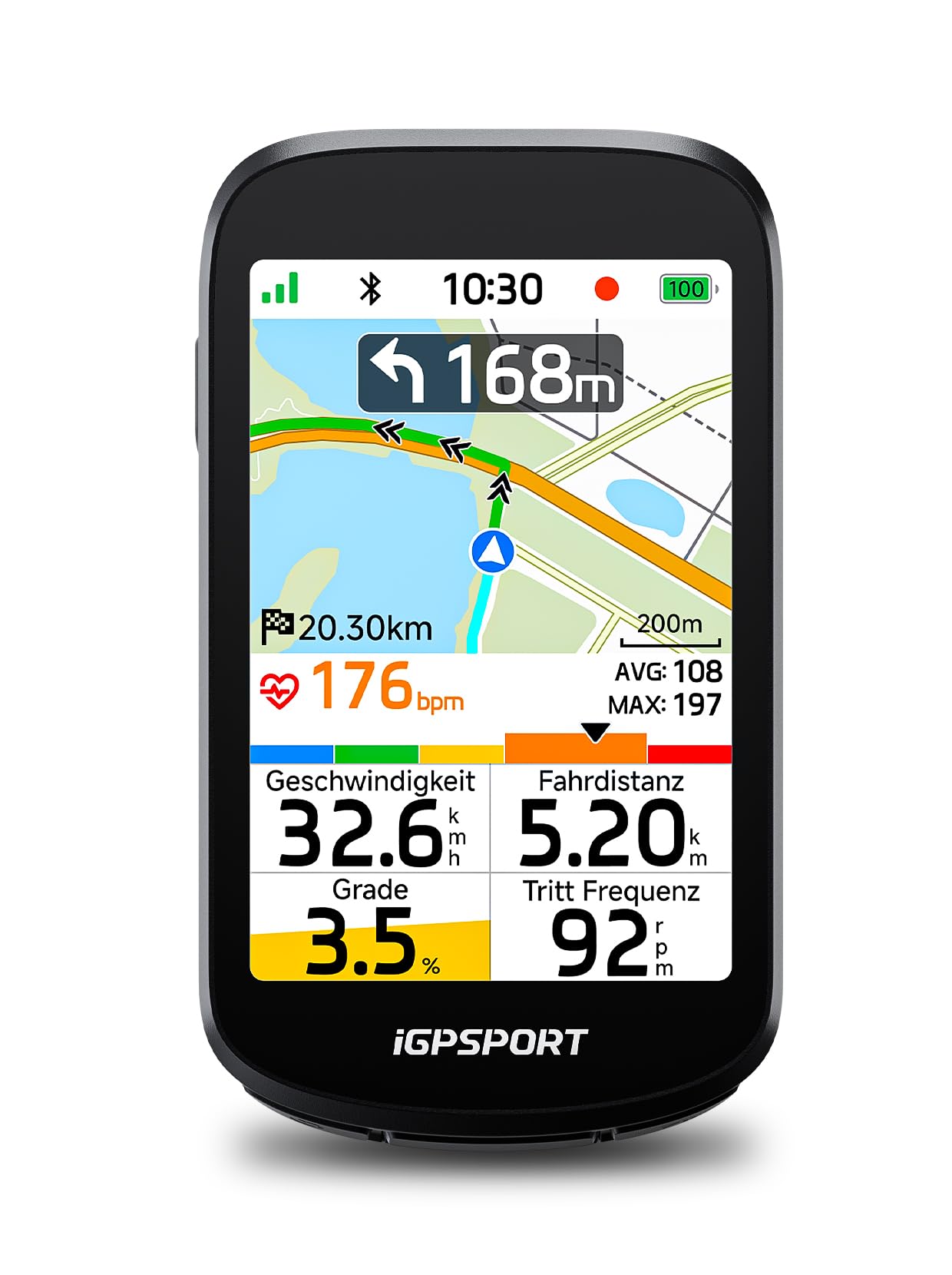 iGPSPORT BSC500 Fahrradcomputer, 3,3-Zoll-Touchscreen, Karten- und Sprachnavigation (Black)