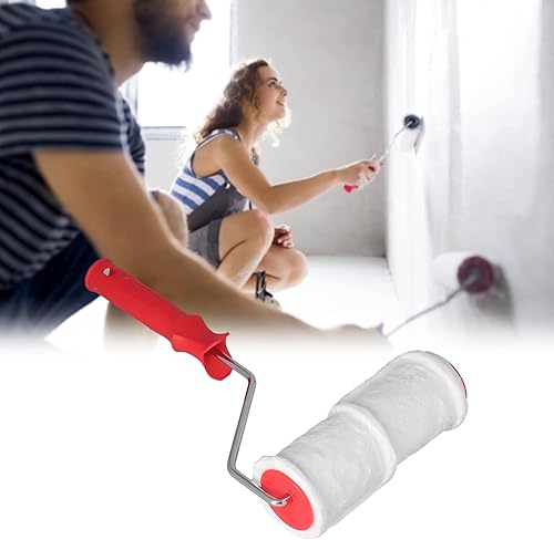 Miniatura 2 de Rodillo de pintura con patrón de 7 pulgadas, rodillo de grabado de ladrillo de imitación, rodillo de textura de pintura artística para el hogar,