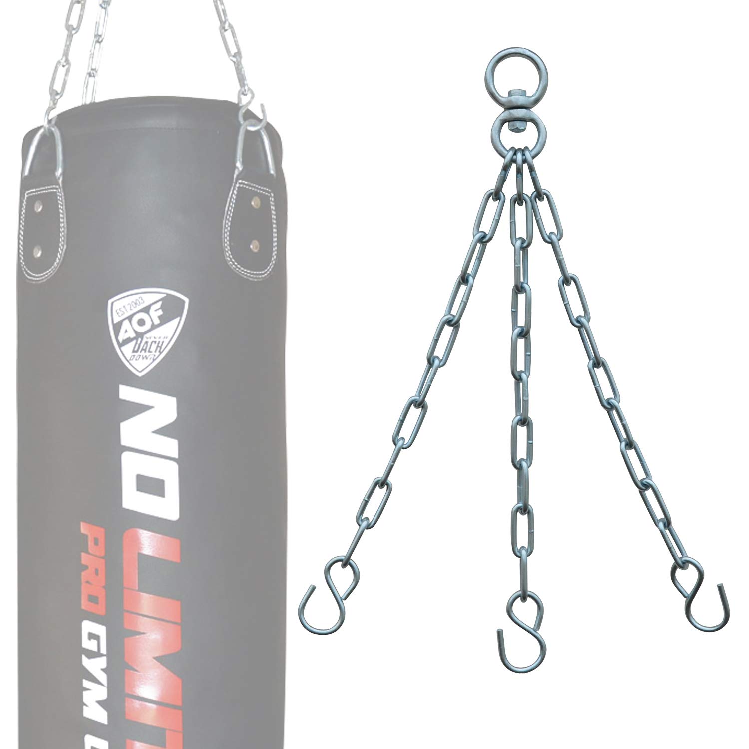AQF Cadena De Acero Colgante De 3, 4 & 6 Cabos Y Cadena Saco De Boxeo Giratorios Heavy Duty MMA