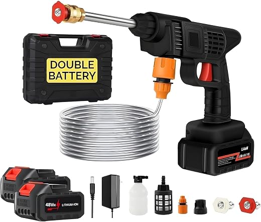 Car Washer High Pressure Gun Cordless Portable Wireless Pressure Washer Gun 48V 12000mah High Pressure Water Gun for Car W...