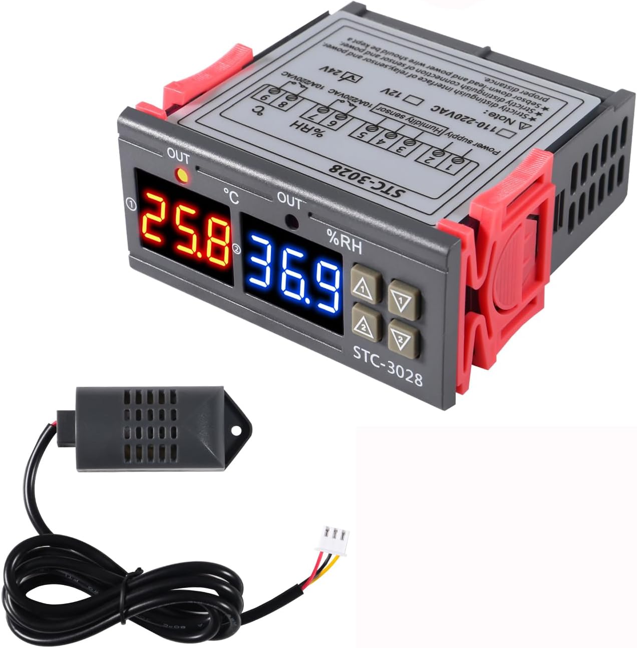 Amazon.com: Shutao STC-3028 24V Temperature & Humidity Controller with ...