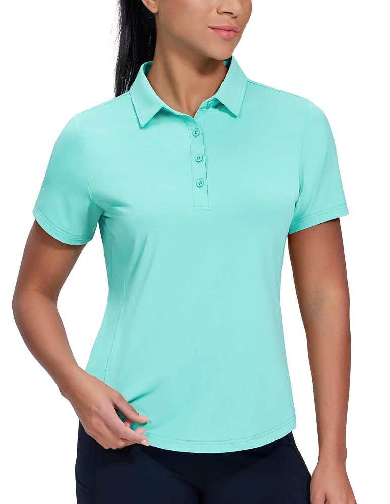 MIER Aqua Polo Shirts for Women Short Sleeve Dry Fit UPF 50+